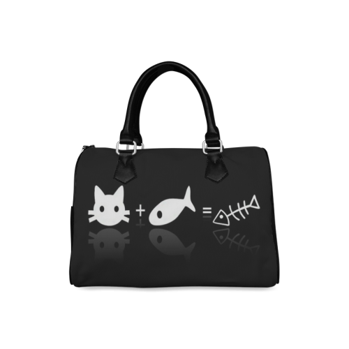 Funny Cover Facebook Cat And Fish Boston Handbag (Model 1621)