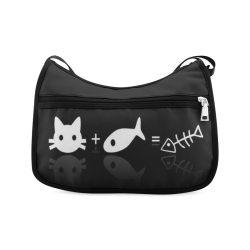 Funny Cover Facebook Cat And Fish Crossbody Bags (Model 1616)