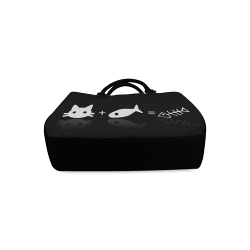 Funny Cover Facebook Cat And Fish Boston Handbag (Model 1621)
