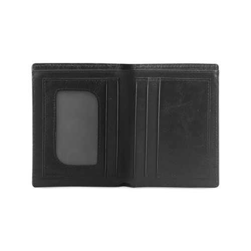 White On Black Wonderful Design Men's Leather Wallet (Model 1612)