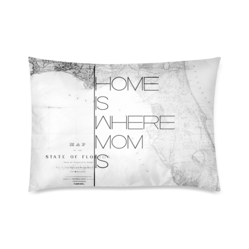 ''Home Is Where Mom Is'' Mother's Day Quotes Custom Zippered Pillow Case 20"x30"(Twin Sides)