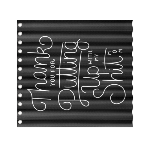 Art Happy Mother's Day Quotes Black Backgroun Shower Curtain 66"x72"