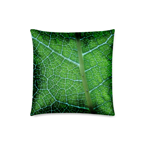 Landscape Pattern Pictures Of Green Leaf Custom Zippered Pillow Case 18"x18"(Twin Sides)