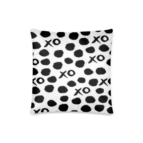 Custom Dot And XO Unique Design Stylish Custom Zippered Pillow Case 18"x18"(Twin Sides)