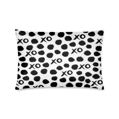 Custom Dot And XO Unique Design Stylish Custom Zippered Pillow Case 16"x24"(Twin Sides)