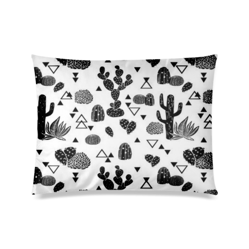 Custom Cute Cartoon Cactus Design Custom Zippered Pillow Case 20"x26"(Twin Sides)