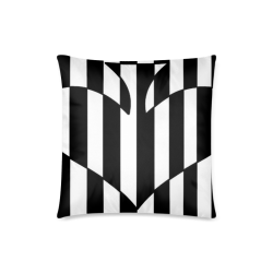 Black And White Heart Design Custom Zippered Pillow Case 18"x18"(Twin Sides)