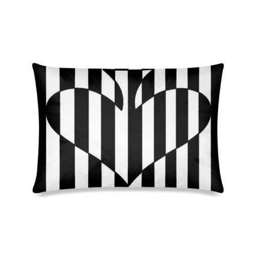 Black And White Heart Design Custom Zippered Pillow Case 16"x24"(Twin Sides)
