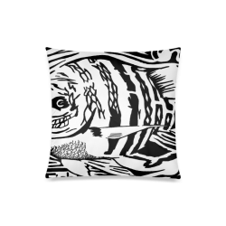 Black And White Funny Design Fish Custom Zippered Pillow Case 20"x20"(Twin Sides)