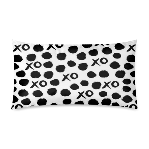 Custom Dot And XO Unique Design Stylish Rectangle Pillow Case 20"x36"(Twin Sides)