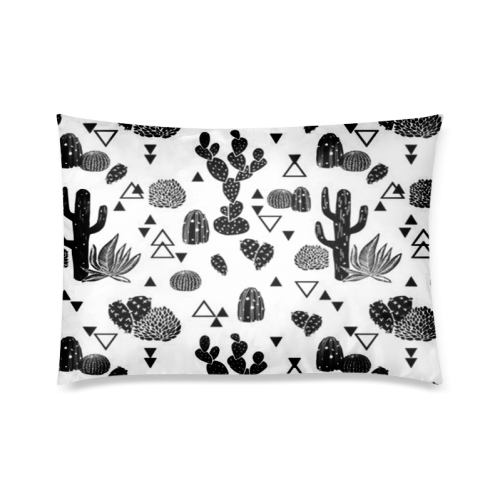Custom Cute Cartoon Cactus Design Custom Zippered Pillow Case 20"x30"(Twin Sides)
