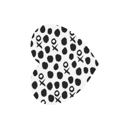 Custom Dot And XO Unique Design Stylish Heart-shaped Mousepad
