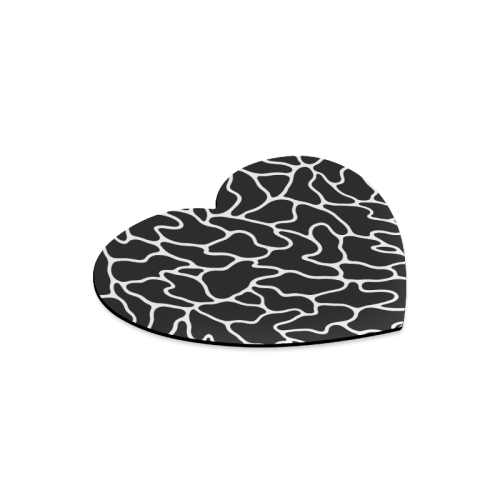 Black and White Leopard Patterns Stylish Design Heart-shaped Mousepad