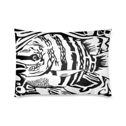 Black And White Funny Design Fish Custom Zippered Pillow Case 20"x30"(Twin Sides)