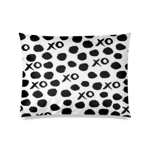 Custom Dot And XO Unique Design Stylish Custom Zippered Pillow Case 20"x26"(Twin Sides)