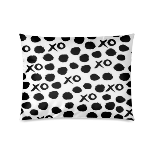 Custom Dot And XO Unique Design Stylish Custom Zippered Pillow Case 20"x26"(Twin Sides)