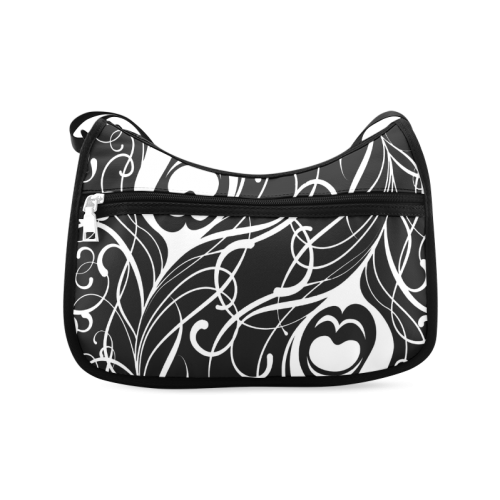 Custom Black And White Peacock Feather Crossbody Bags (Model 1616)