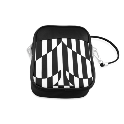 Black And White Heart Design Sling Bag (Model 1627)