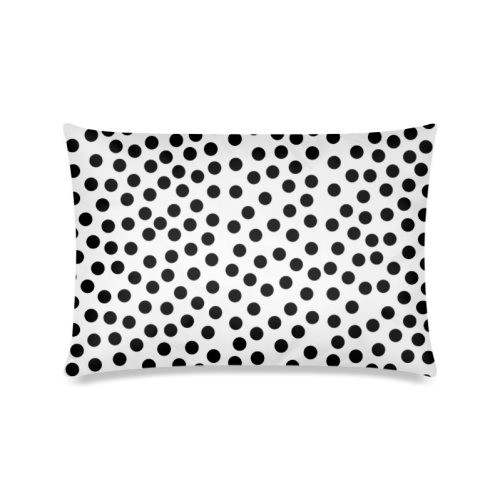 Black Polka Dot Design Custom Zippered Pillow Case 16"x24"(Twin Sides)