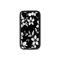 Black And White Designs Patterns Flower Rubber Case for Samsung Galaxy Note 2