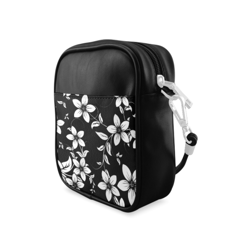 Black And White Designs Patterns Flower Sling Bag (Model 1627)