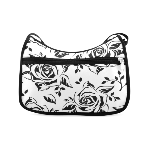 Custom Black And White Rose Pattern Design Crossbody Bags (Model 1616)