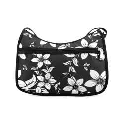Black And White Designs Patterns Flower Crossbody Bags (Model 1616)