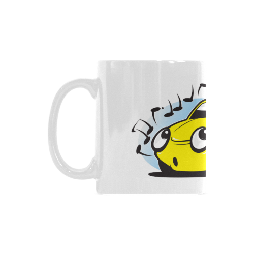 Whistling cartoon car. White mug. White Mug(11OZ)