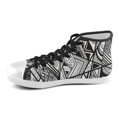 black white canvas shoes