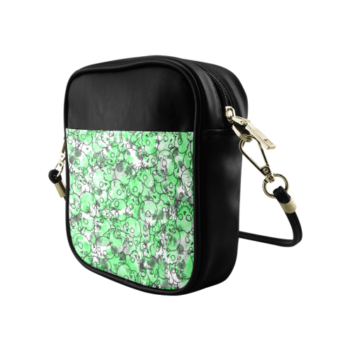 Green Skull Pattern Sling Bag (Model 1627)