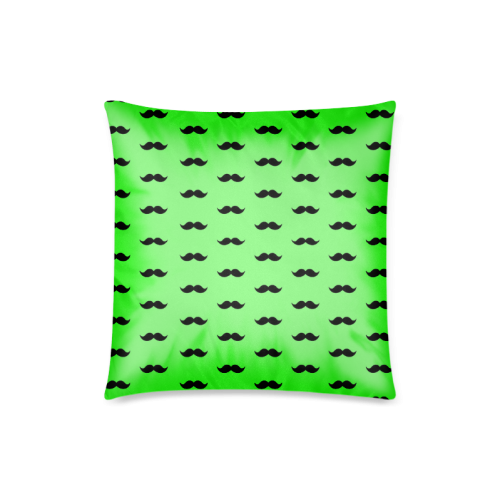 Green mustache pattern Custom Zippered Pillow Case 18"x18"(Twin Sides)