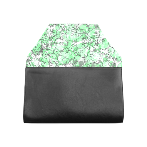 Green Skull Pattern Clutch Bag (Model 1630)