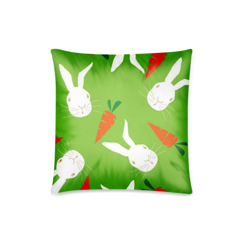 Carrot rabbit pattern Custom Zippered Pillow Case 18"x18"(Twin Sides)