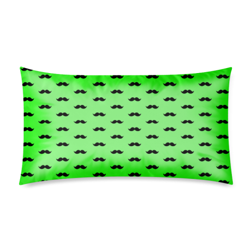 Green mustache pattern Rectangle Pillow Case 20"x36"(Twin Sides)