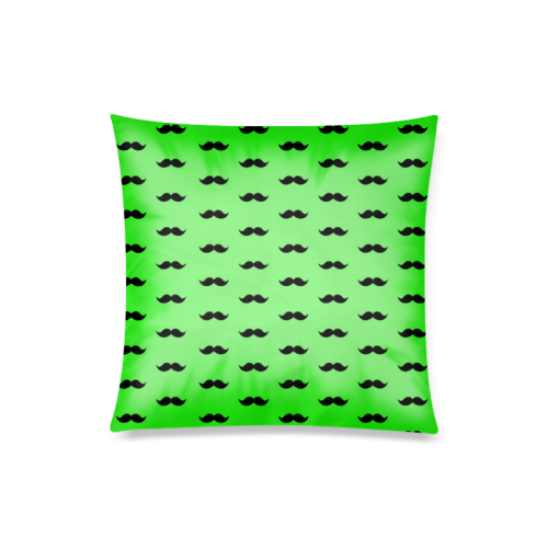 Green mustache pattern Custom Zippered Pillow Case 20"x20"(Twin Sides)
