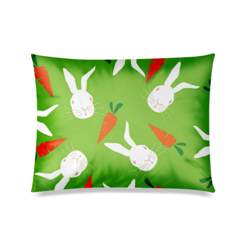 Carrot rabbit pattern Custom Zippered Pillow Case 20"x26"(Twin Sides)
