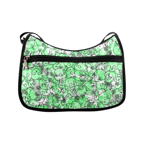 Green Skull Pattern Crossbody Bags (Model 1616)