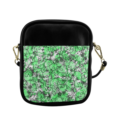 Green Skull Pattern Sling Bag (Model 1627)