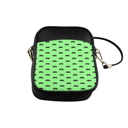 Green mustache pattern Sling Bag (Model 1627)