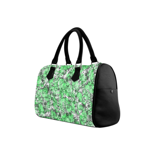 Green Skull Pattern Boston Handbag (Model 1621)