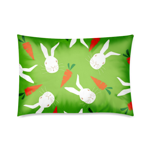 Carrot rabbit pattern Custom Zippered Pillow Case 20"x30"(Twin Sides)
