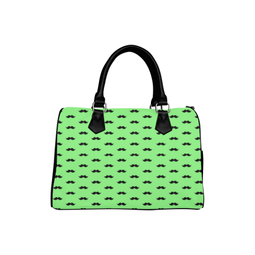 Green mustache pattern Boston Handbag (Model 1621)