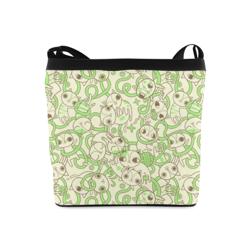 green cat Pattern Crossbody Bags (Model 1613)