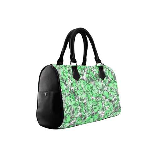 Green Skull Pattern Boston Handbag (Model 1621)