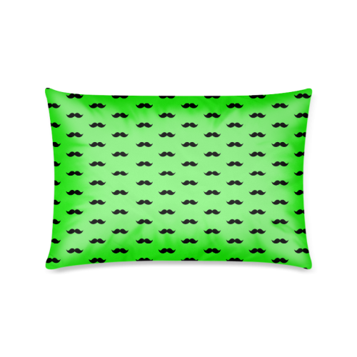 Green mustache pattern Custom Zippered Pillow Case 16"x24"(Twin Sides)