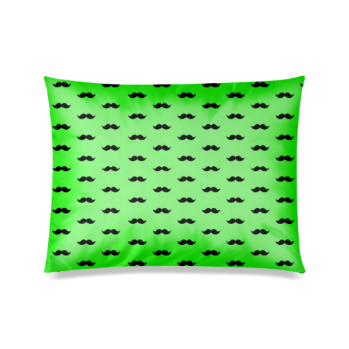 Green mustache pattern Custom Zippered Pillow Case 20"x26"(Twin Sides)
