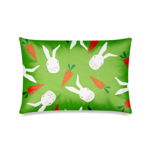 Carrot rabbit pattern Custom Zippered Pillow Case 16"x24"(Twin Sides)