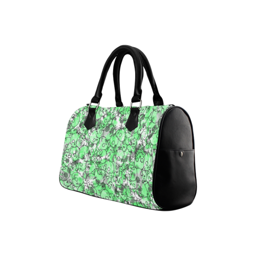 Green Skull Pattern Boston Handbag (Model 1621)