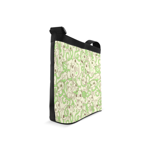 green cat Pattern Crossbody Bags (Model 1613)