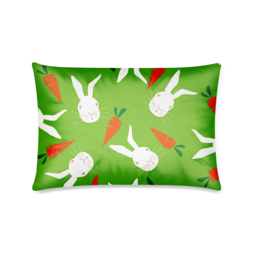 Carrot rabbit pattern Custom Zippered Pillow Case 16"x24"(Twin Sides)